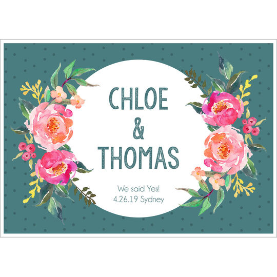 Rose Swags Wedding Announcements